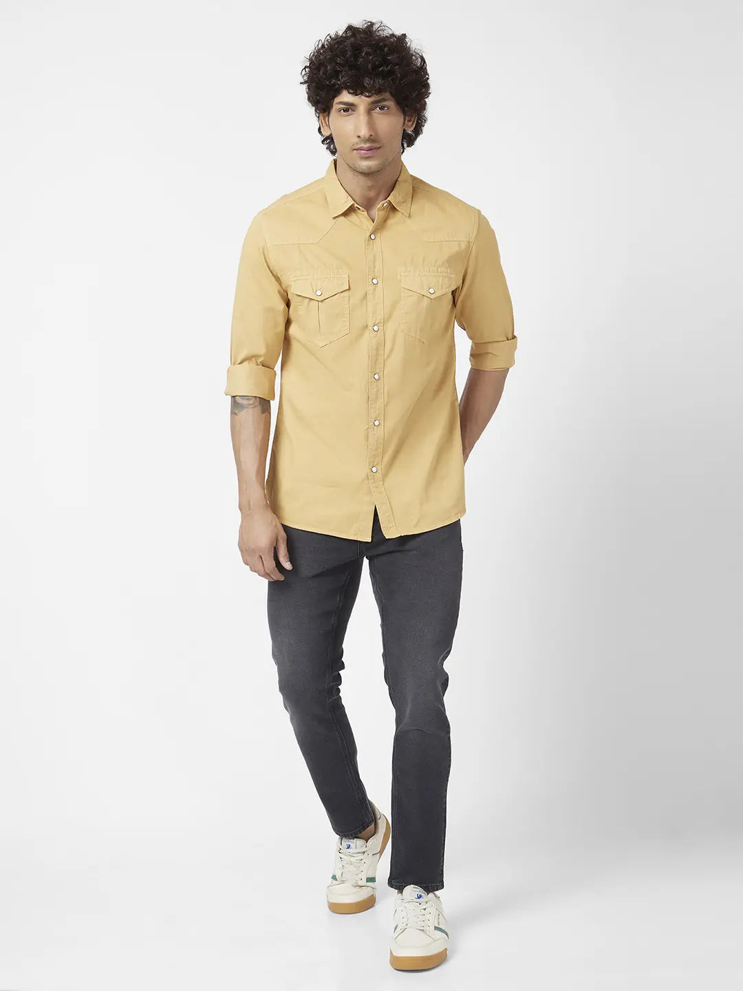 Yellow 2025 denim shirt