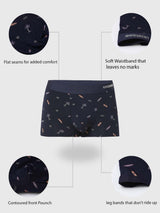 Underjeans By Spykar Men Super Premium Printed Bonded Elastic Navy Trunk