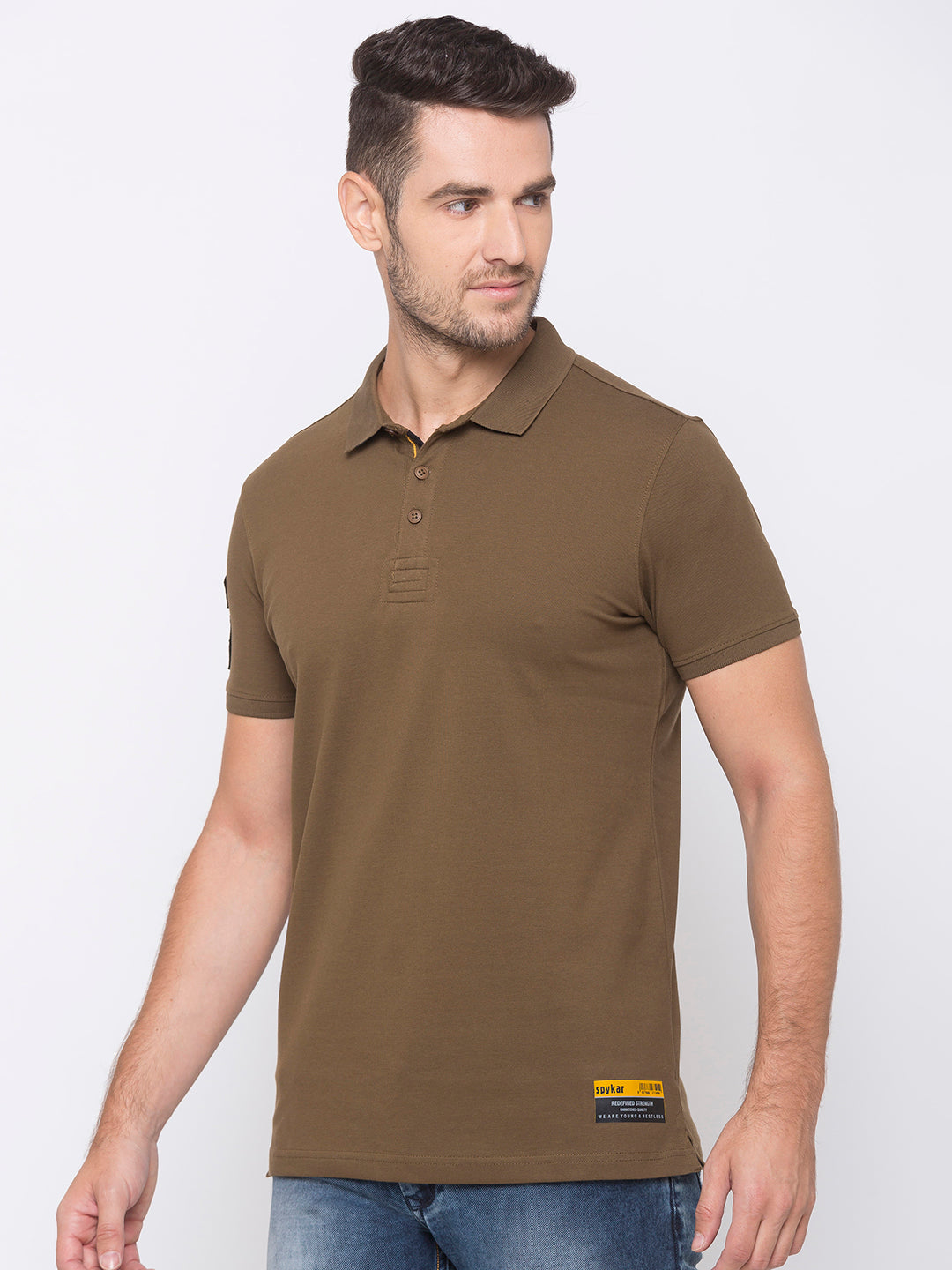 Spykar Men Green Cotton Activewear T-Shirt