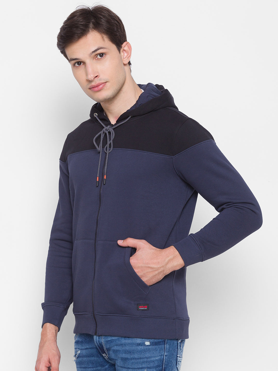 Spykar Grey Cotton Sweatshirt For Men
