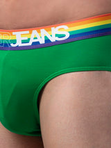 Men Premium Cotton Blend Green-Multi Brief- Underjeans By Spykar