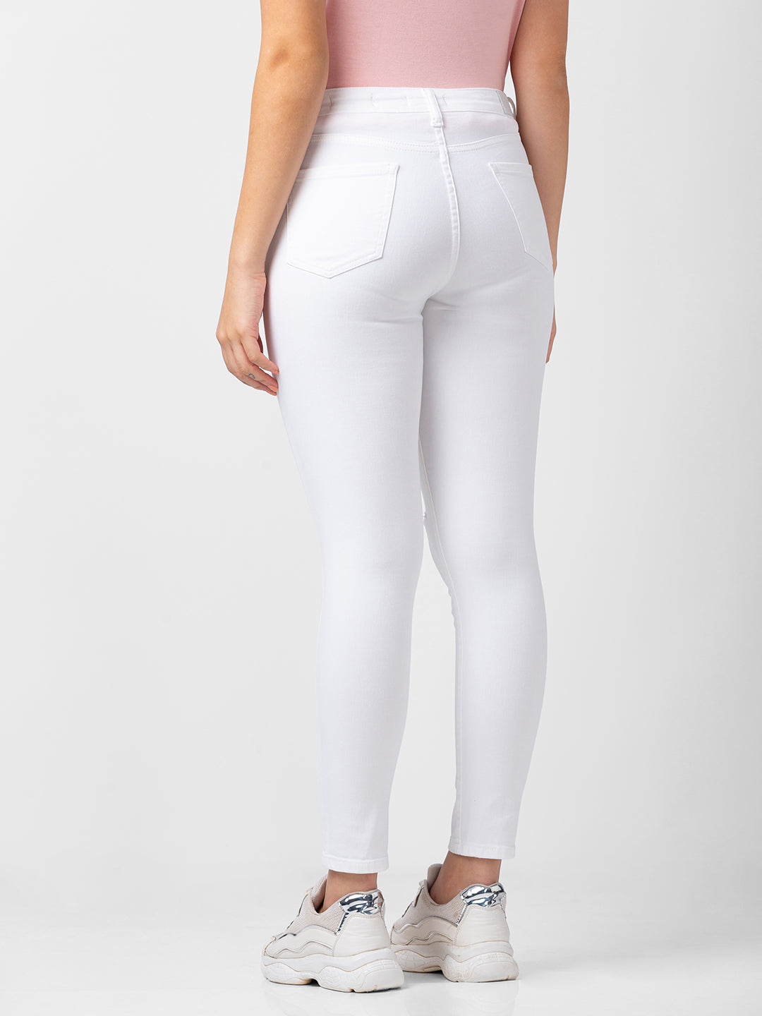 Spykar Women White Lycra Super Skinny Fit Ankle Length Jeans (Alexa)
