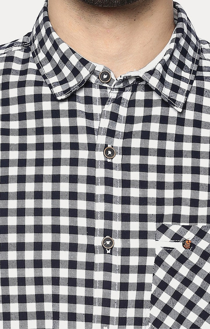 Spykar Men'S Black Cotton Checked Casual Shirts