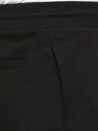 Men Premium Cotton Blend Knitted Black Trackpant - Underjeans By Spykar