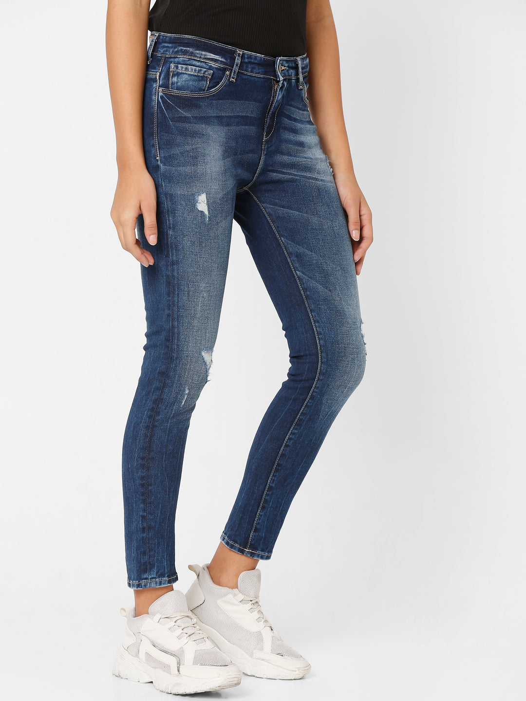 Spykar Women Blue Cotton Skinny Fit Regular Length Jeans - (Adora)