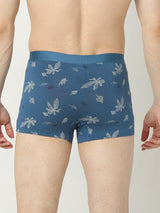 Underjeans By Spykar Men Super Premium Printed Bonded Elastic Teal Blue Trunk