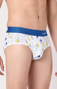 Men Premium White Cotton Blend Brief- Underjeans By Spykar