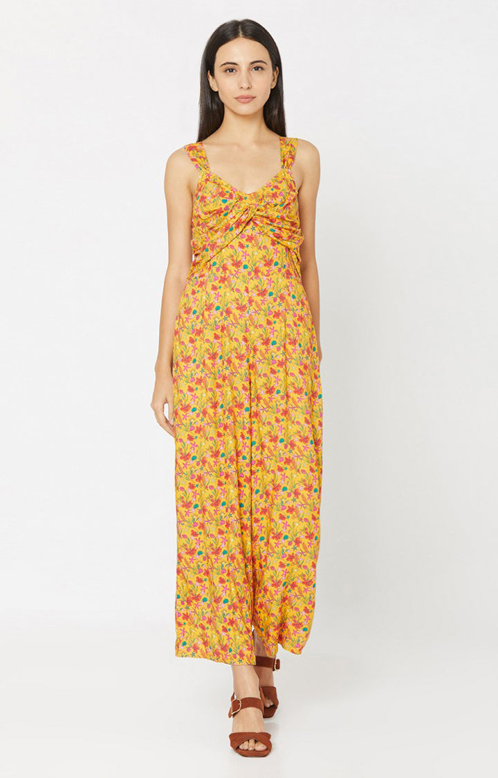 Spykar Yellow Viscose Dress (Regular)