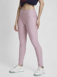 Spykar Women Powder Pink Blended Skinny Fit Ankle Length Trackpant