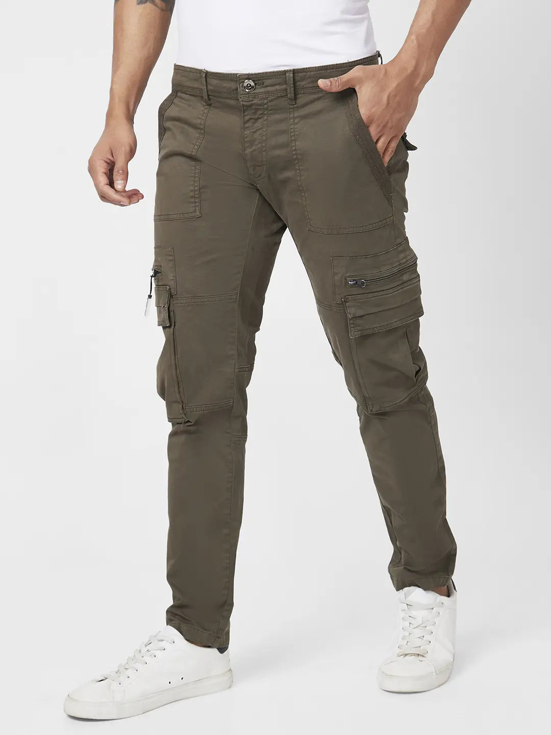 Buy CARWORNIC Men's Regular Fit Polyester, Cotton Tactical Cargo Pants  (Beige, Black_30) at Amazon.in