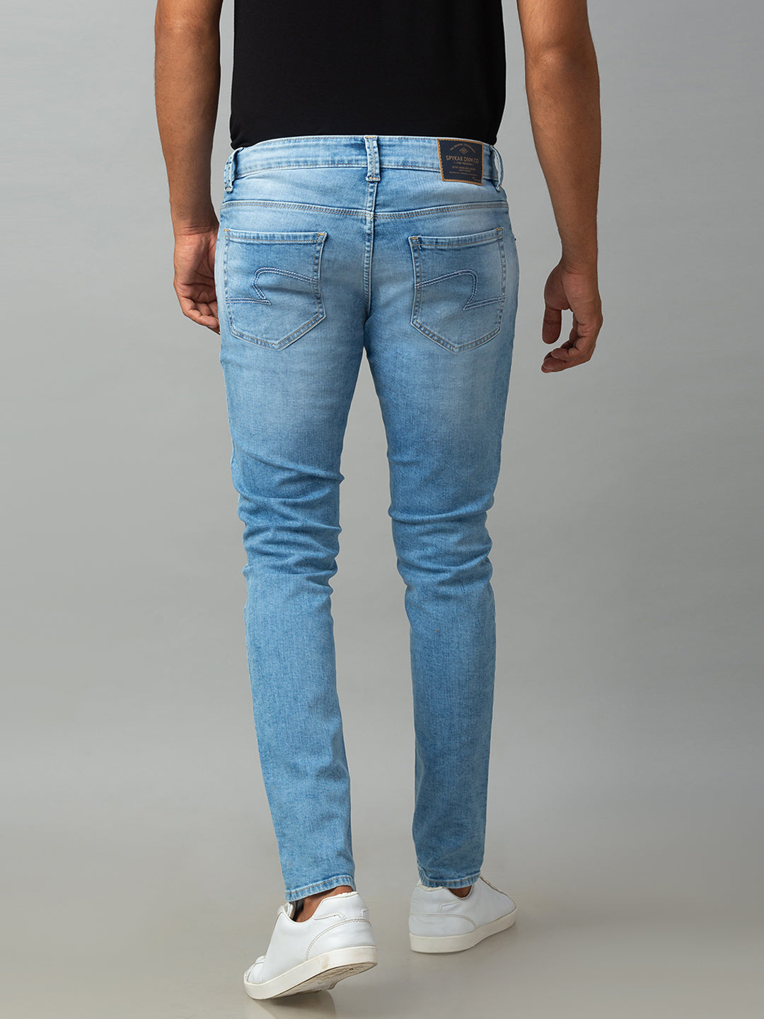 Spykar Men Blue Cotton Super Slim Fit Tapered Length Jeans (Super Skinny)