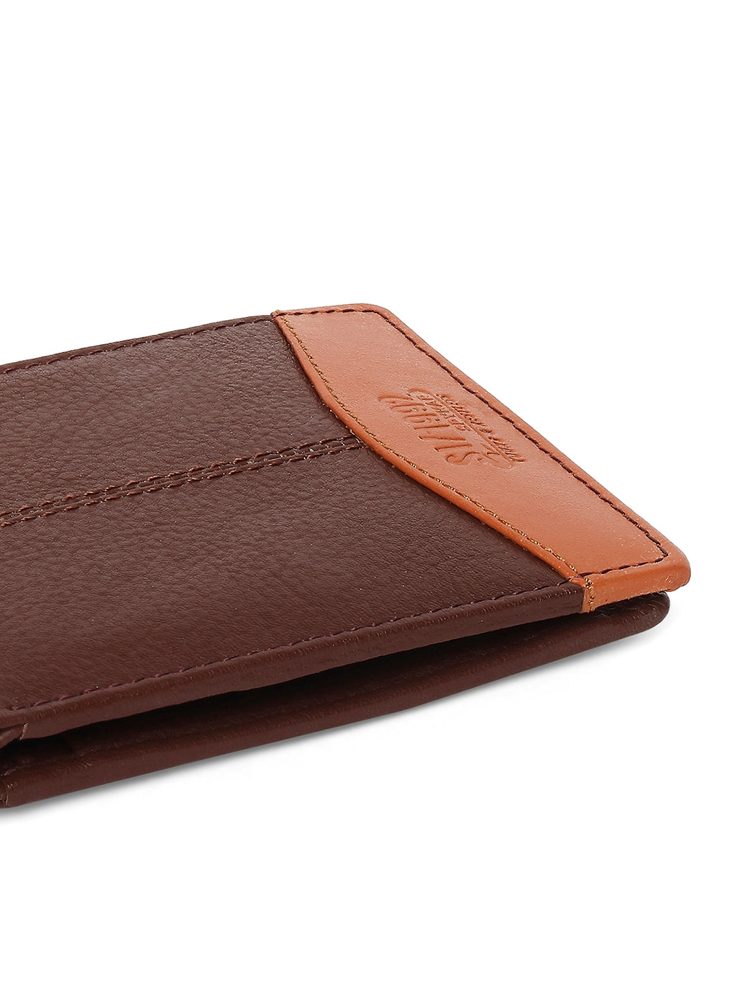 Spykar Men Brown Leather Bi-Fold Wallet