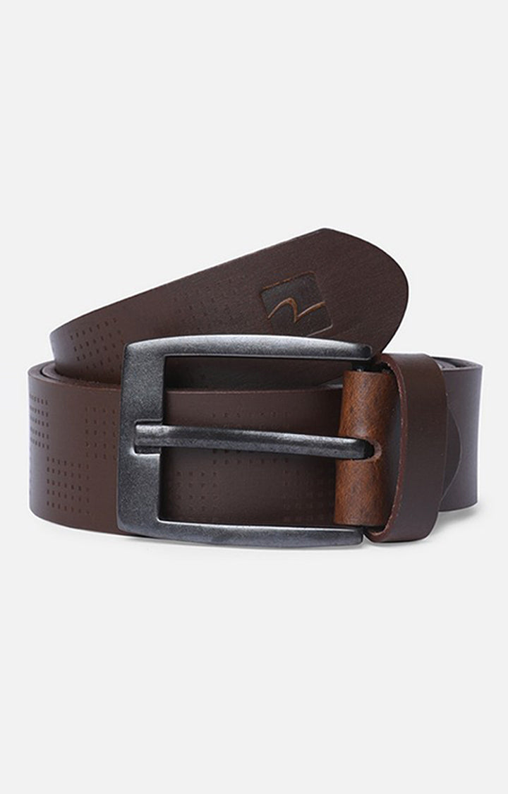 Spykar Brown Belt (Xl) & Olive Deodorant Combo