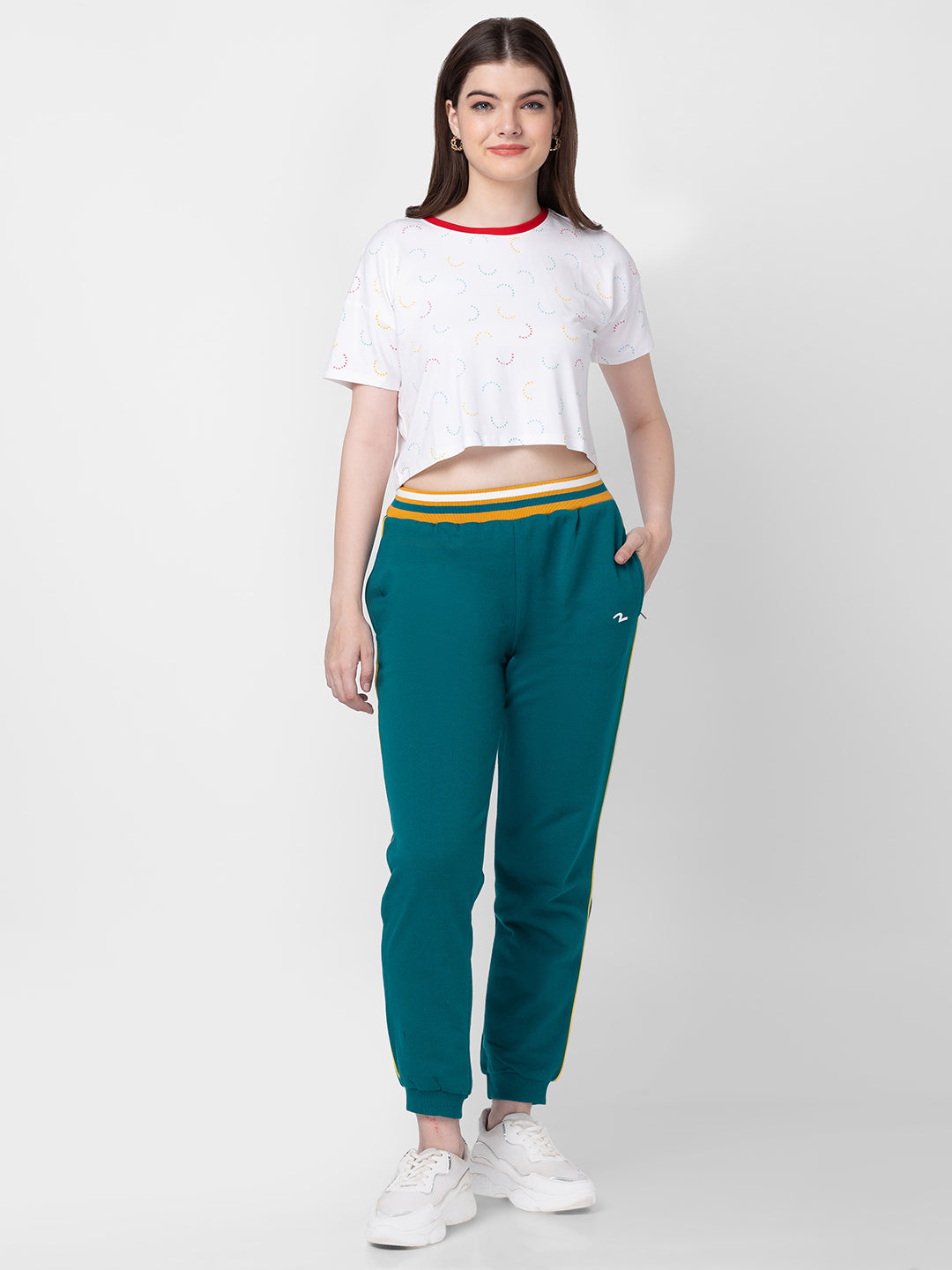 Spykar Women White Cotton Plain Crop Top