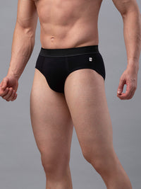 Men Premium Cotton Blend Black Brief (Pack Of 2)- Underjeans By Spykar