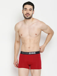 Men Premium Maroon & Navy Blue Cotton Blend Trunk - Pack Of 2- Underjeans By Spykar
