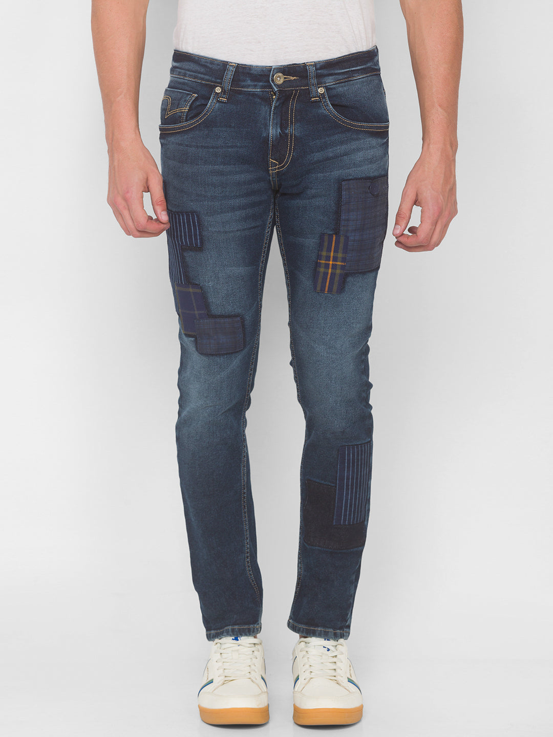 Spykar Men Dark Blue Solid Relaxed Mid-Rise Jeans (Ricardo)