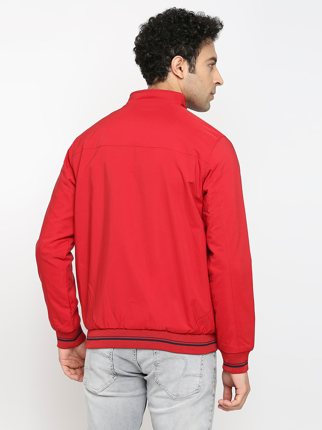 Spykar Salsa Red Polyester Full Sleeve Casual Jacket For Men
