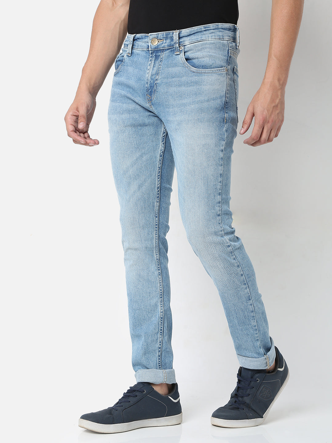 Spykar Men Blue Cotton Slim Fit Tapered Length Jeans (Kano)