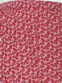 Men Premium Red & White Cotton Regular Fit Pyjama - Underjeans By Spykar