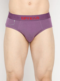 Underjeans By Spykar Men Premium Dull Purple Cotton Blend Brief