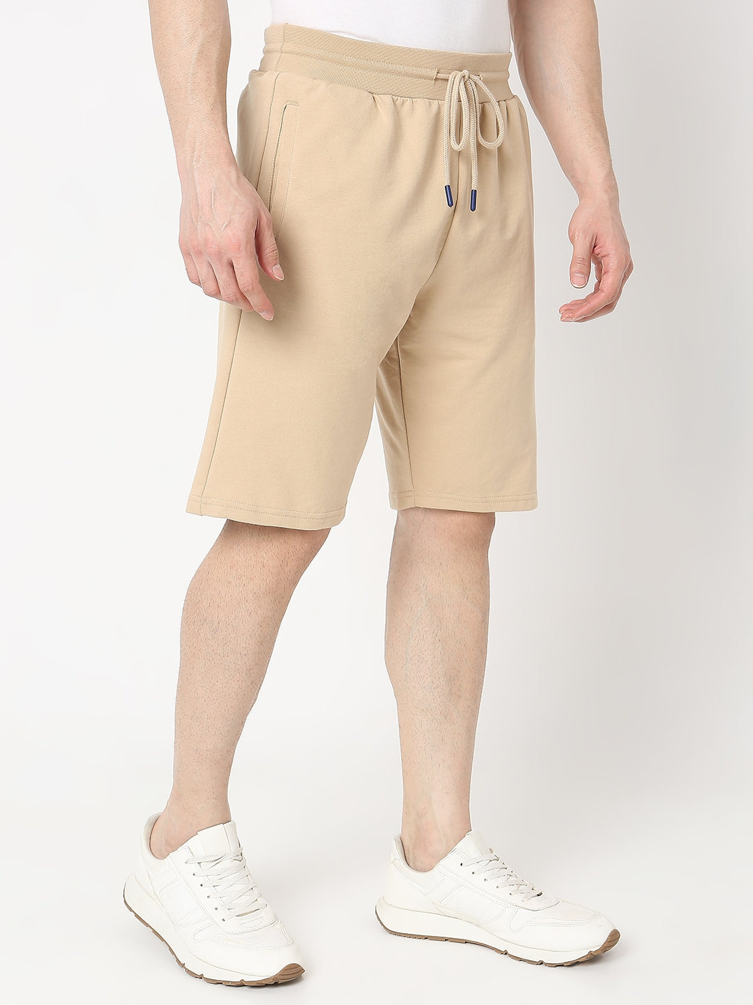 Underjeans by Spykar Men Premium Knitted Beige Shorts