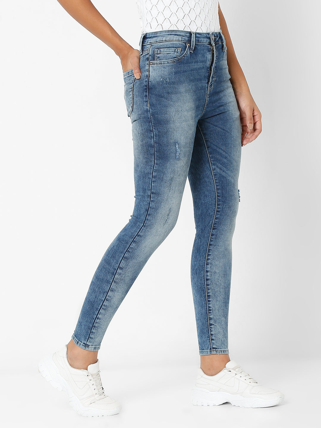 Spykar Blue Super Skinny Jeans For Women