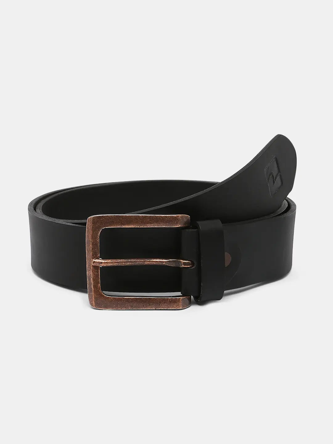 Spykar Black Leather Belt & Wallet Combo