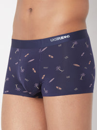 Men Navy Printed Super Premium Bonded Elastic Trunk - Underjeans By Spykar