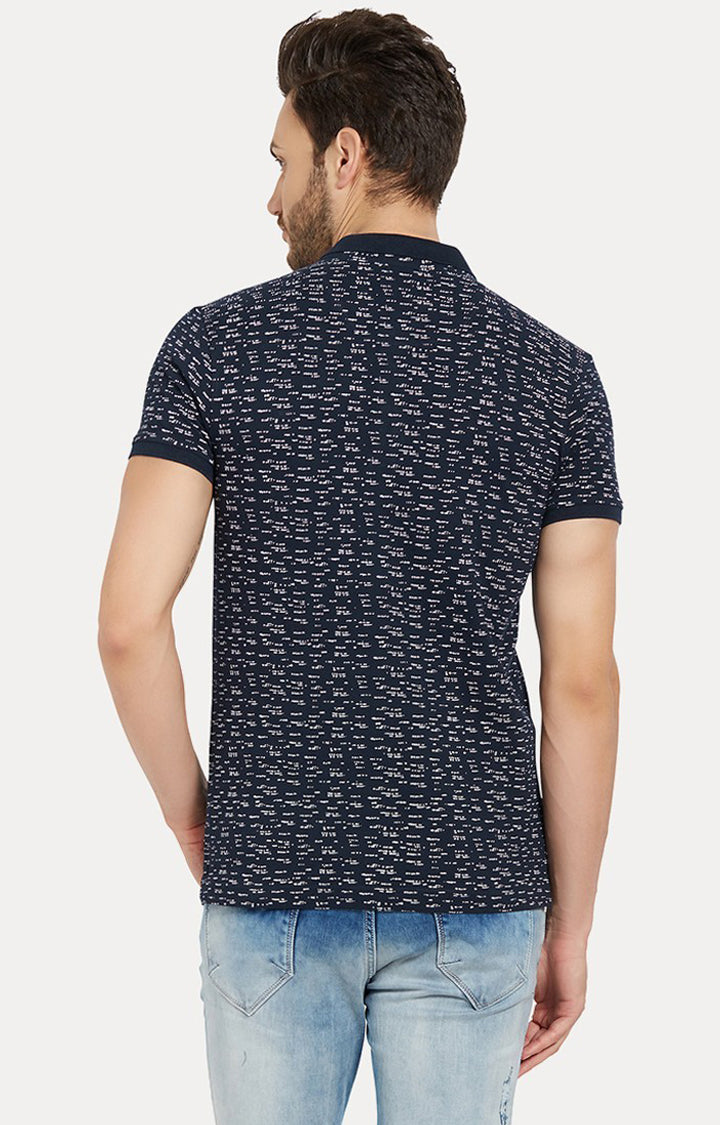 Spykar Blue Cotton Slim Fit T-Shirt For Men