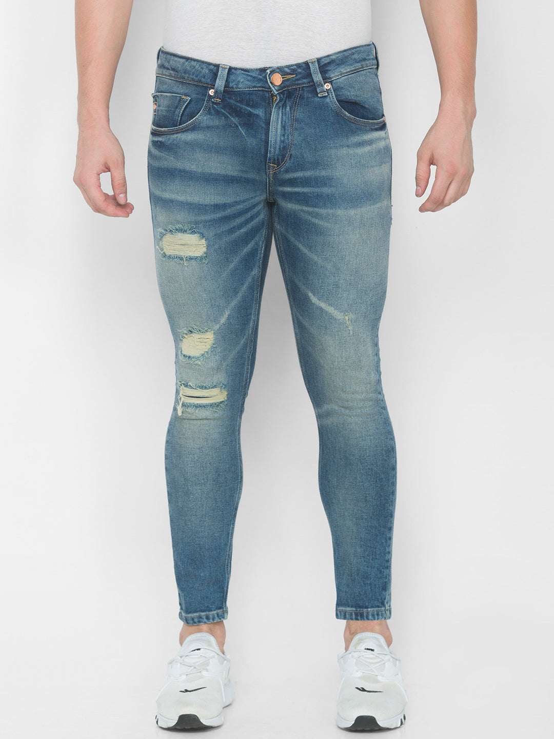 Spykar Men Blue Cotton Slim Fit Tapered Length Jeans (Kano)