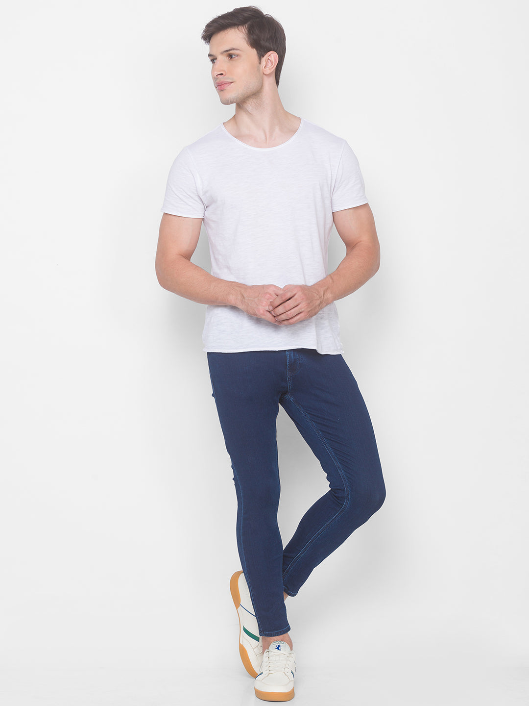 Spykar Men Blue Cotton Slim Fit Tapered Length Jeans (Kano)