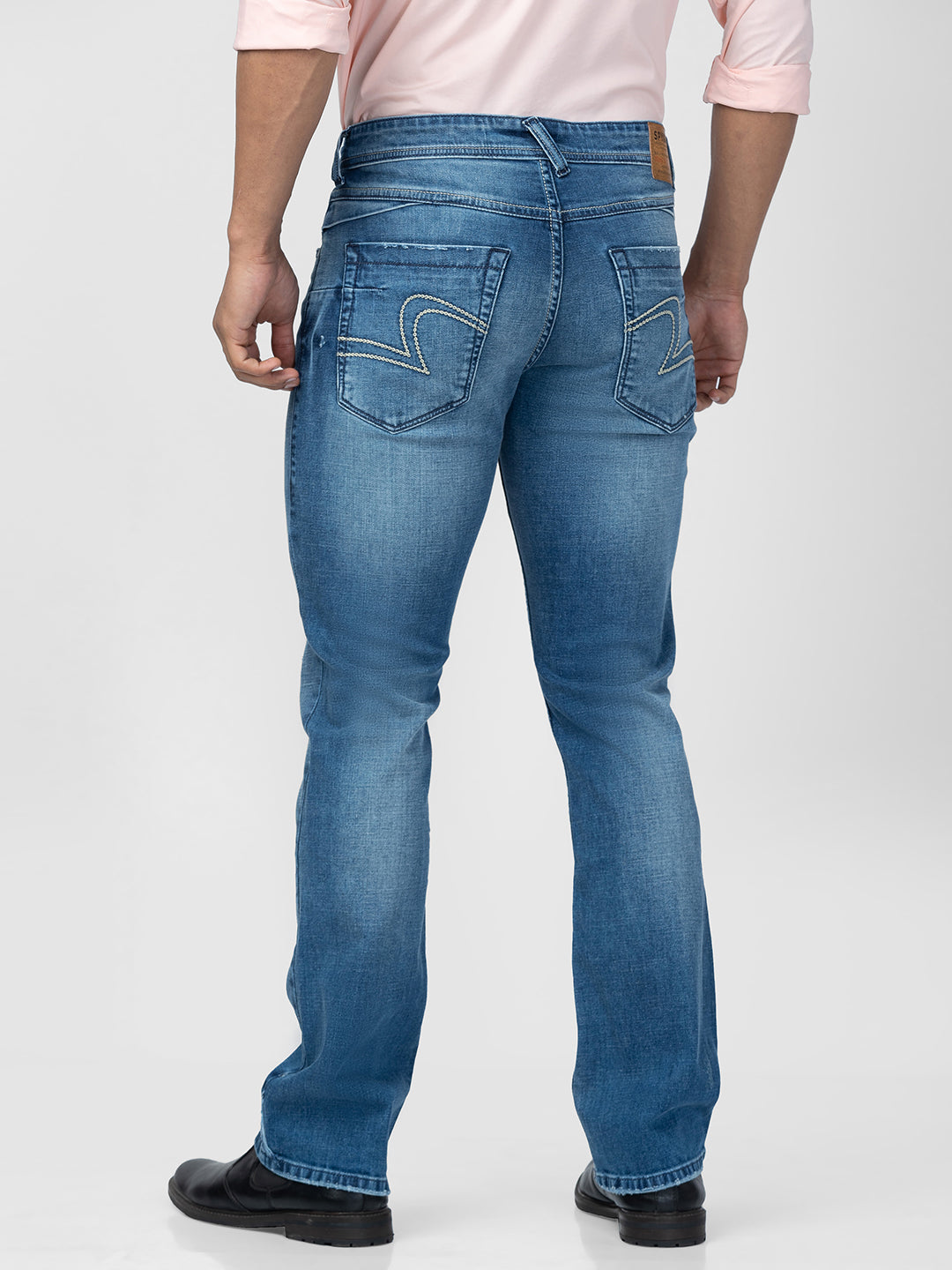 Spykar Men Mid Blue Cotton Comfort Fit Regular Length Jeans (Rafter)