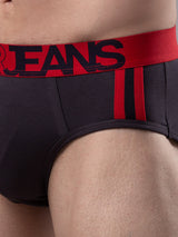 Men Premium Cotton Blend Grey-Red Brief- Underjeans By Spykar