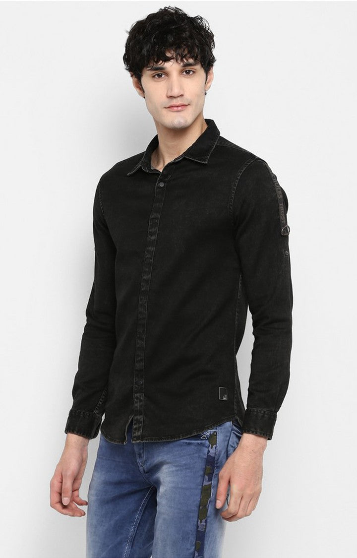 Spykar Men'S Black Cotton Solid Casual Shirts