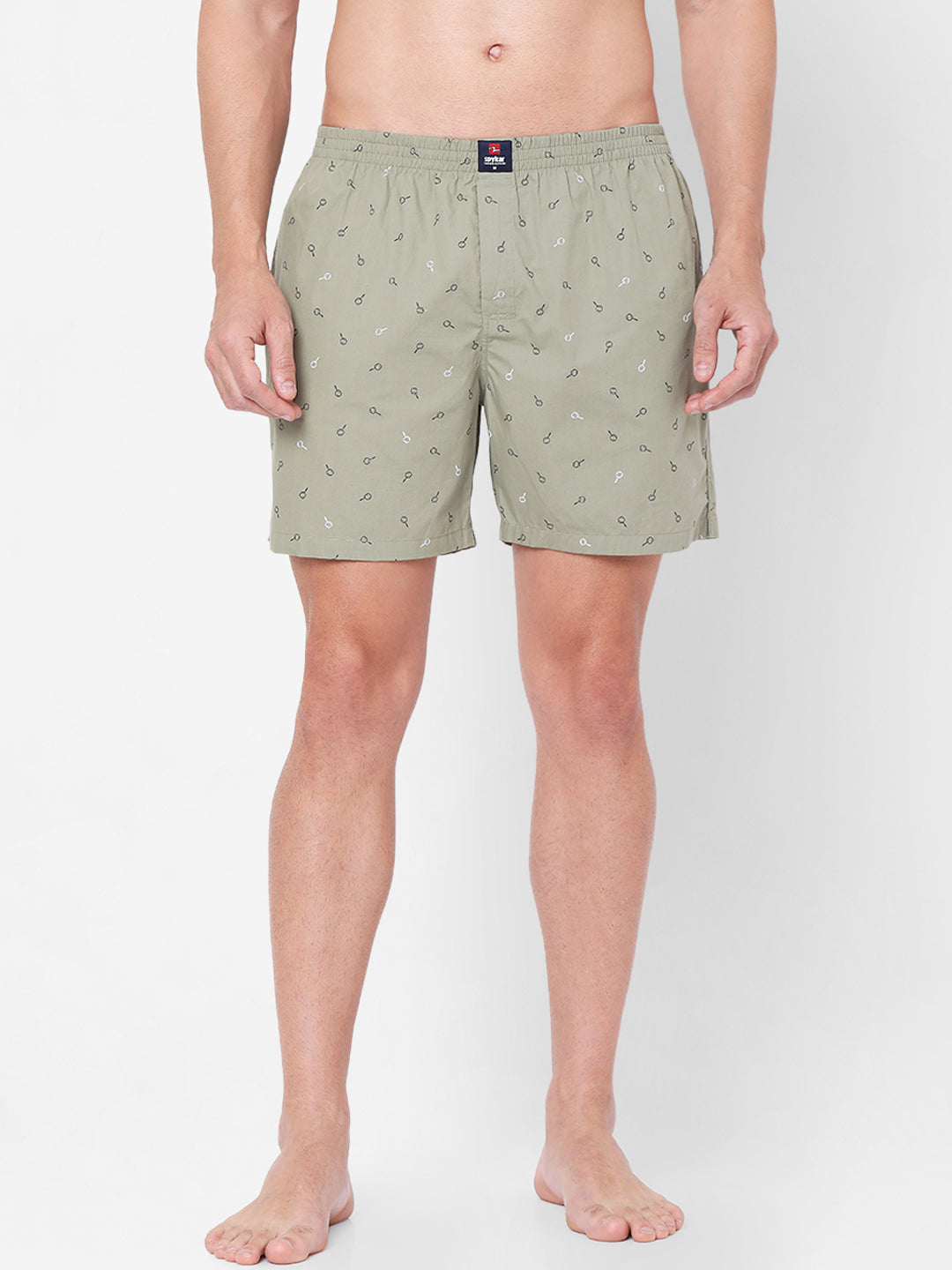 Men Premium Light Khaki Cotton Boxers - Underjeans By Spykar