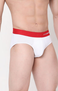 White Cotton Brief For Men Premium- Underjeans By Spykar