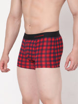 Men Premium Blue-Check Cotton Blend Trunk- Underjeans By Spykar