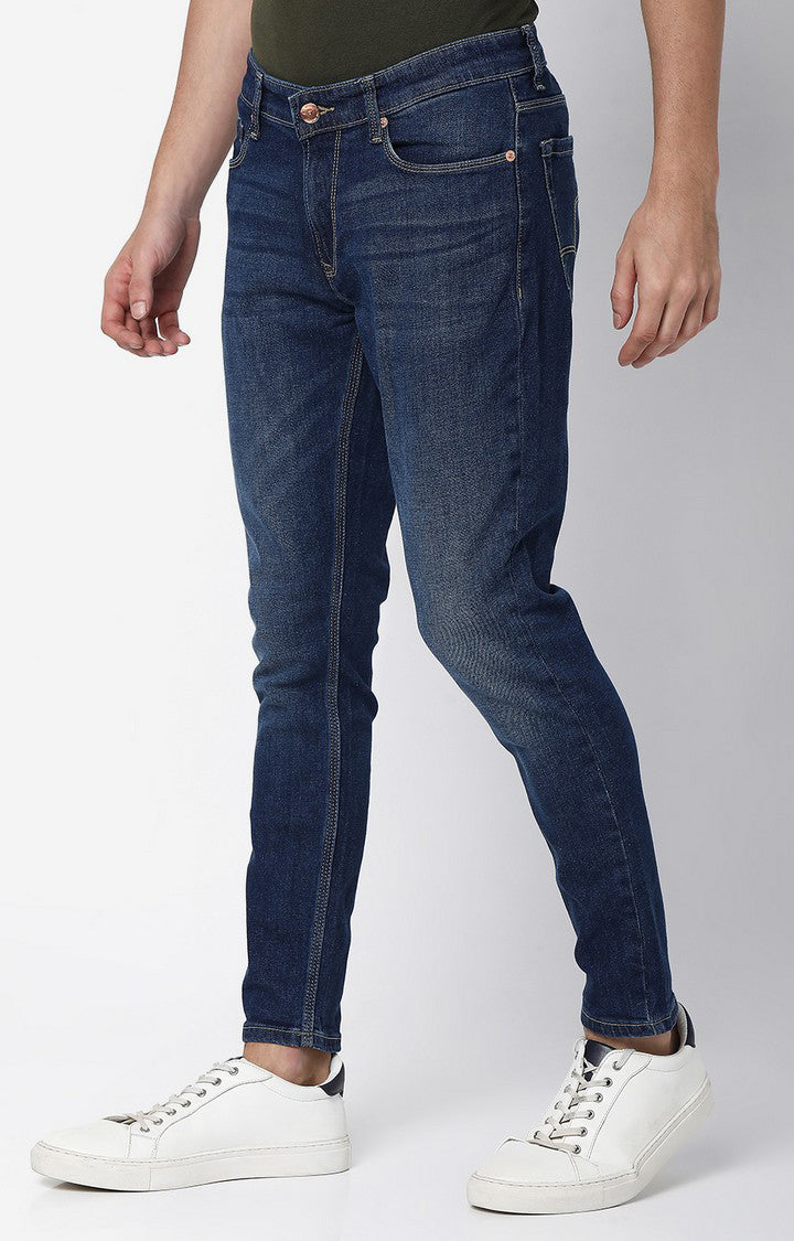 Spykar Men Dark Blue Cotton Slim Fit Tapered Length Jeans (Kano)