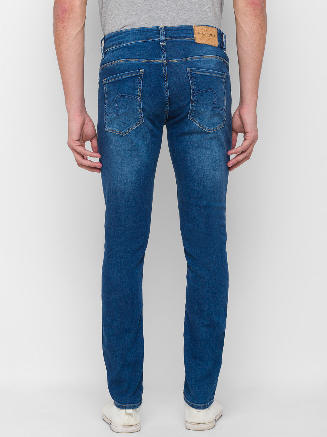 Spykar Men Blue Cotton Super Slim Fit Tapered Length Jeans (Super Skinny)