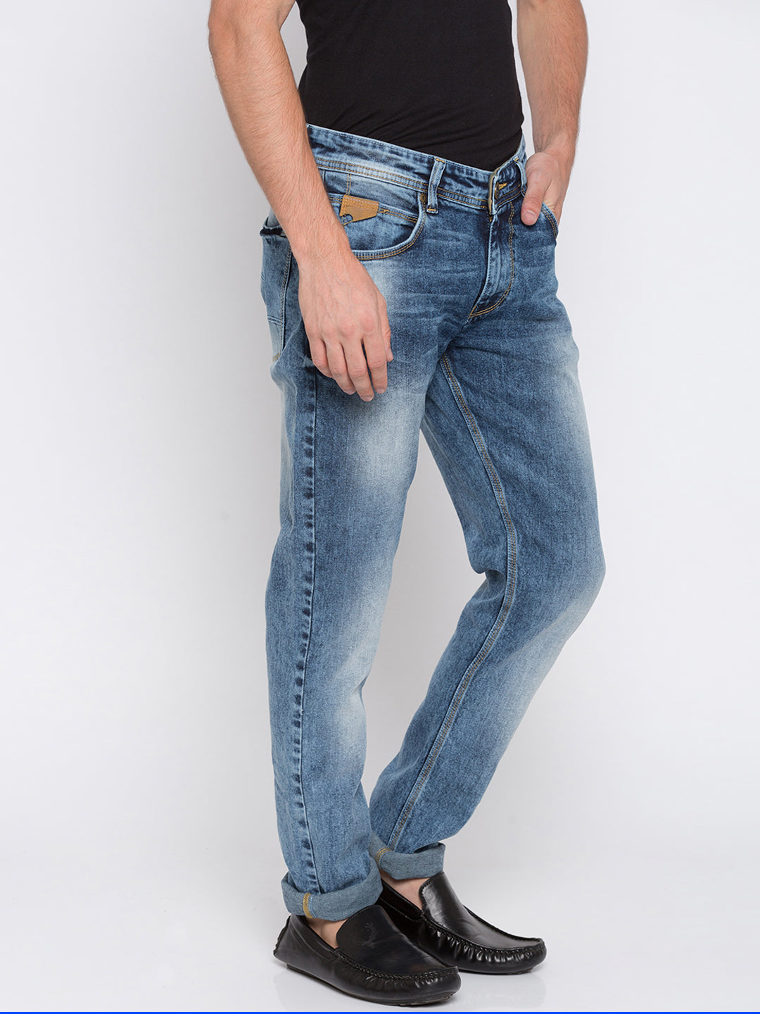 Spykar Men Blue Solid Skinny Fit Jeans