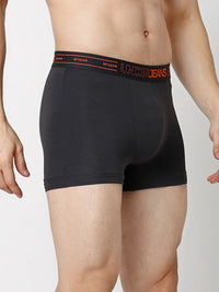 Underjeans By Spykar Men Premium Grey & White Cotton Blend Regular Fit Trunk - Pack Of 2