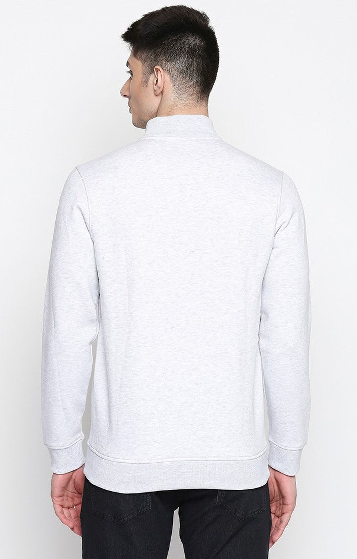 Spykar Grey Cotton Slim Fit Sweatshirt For Men