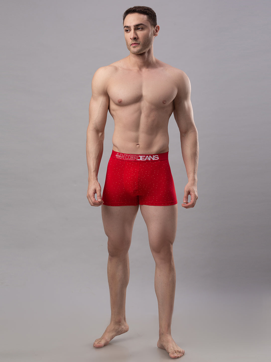 Underjeans By Spykar Men Red Cotton Blend Trunk