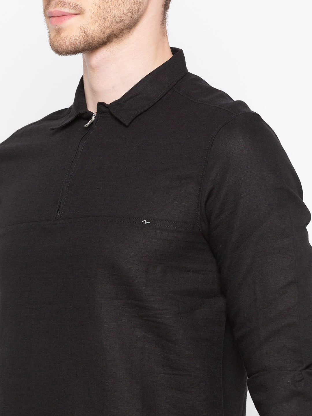 Spykar Men Black Solid Slim Fit Casual Shirt