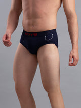 Underjeans By Spykar Men Premium Cotton Blend Navy Brief