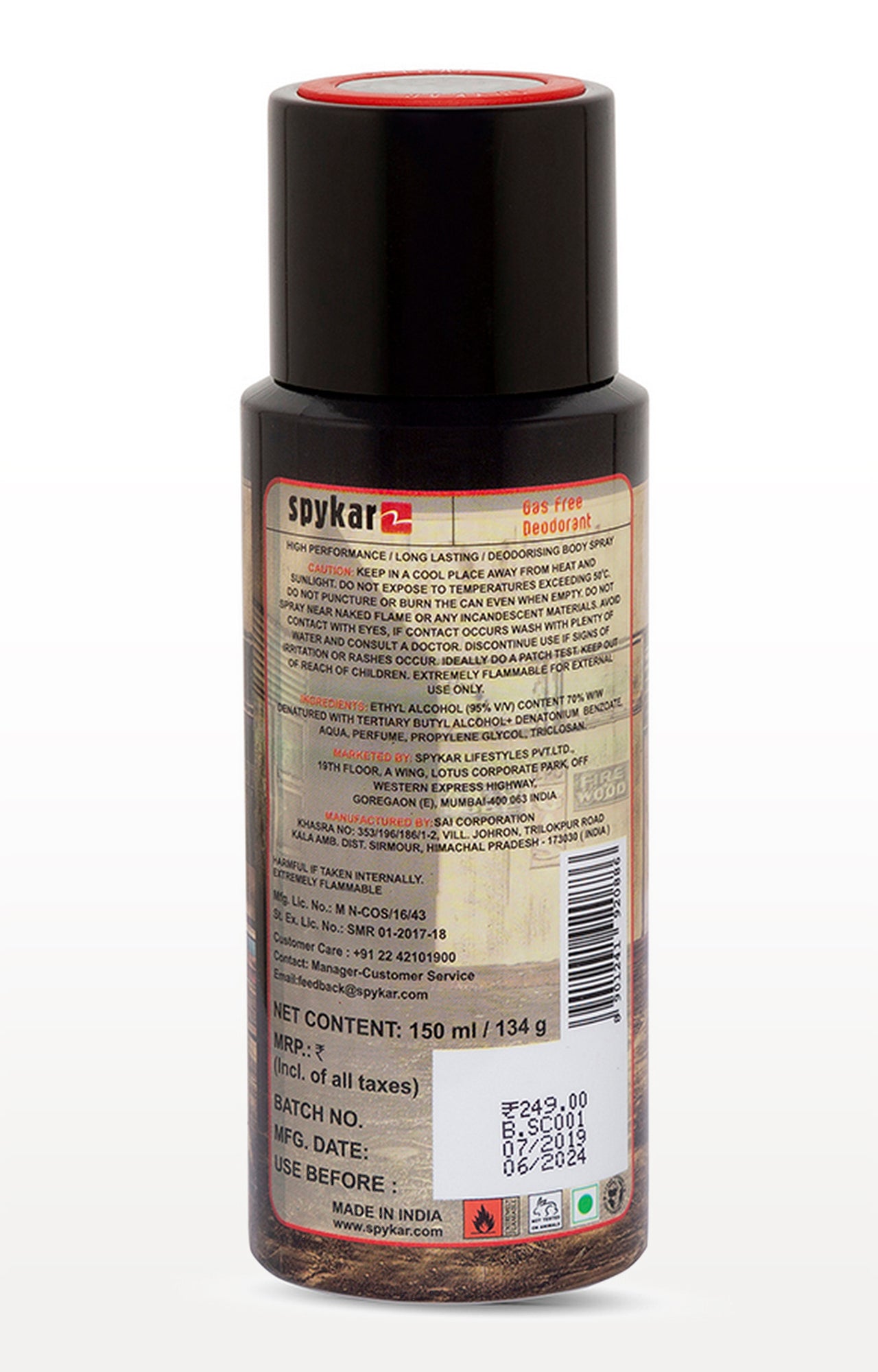 Spykar Red Gas Free Deodorant