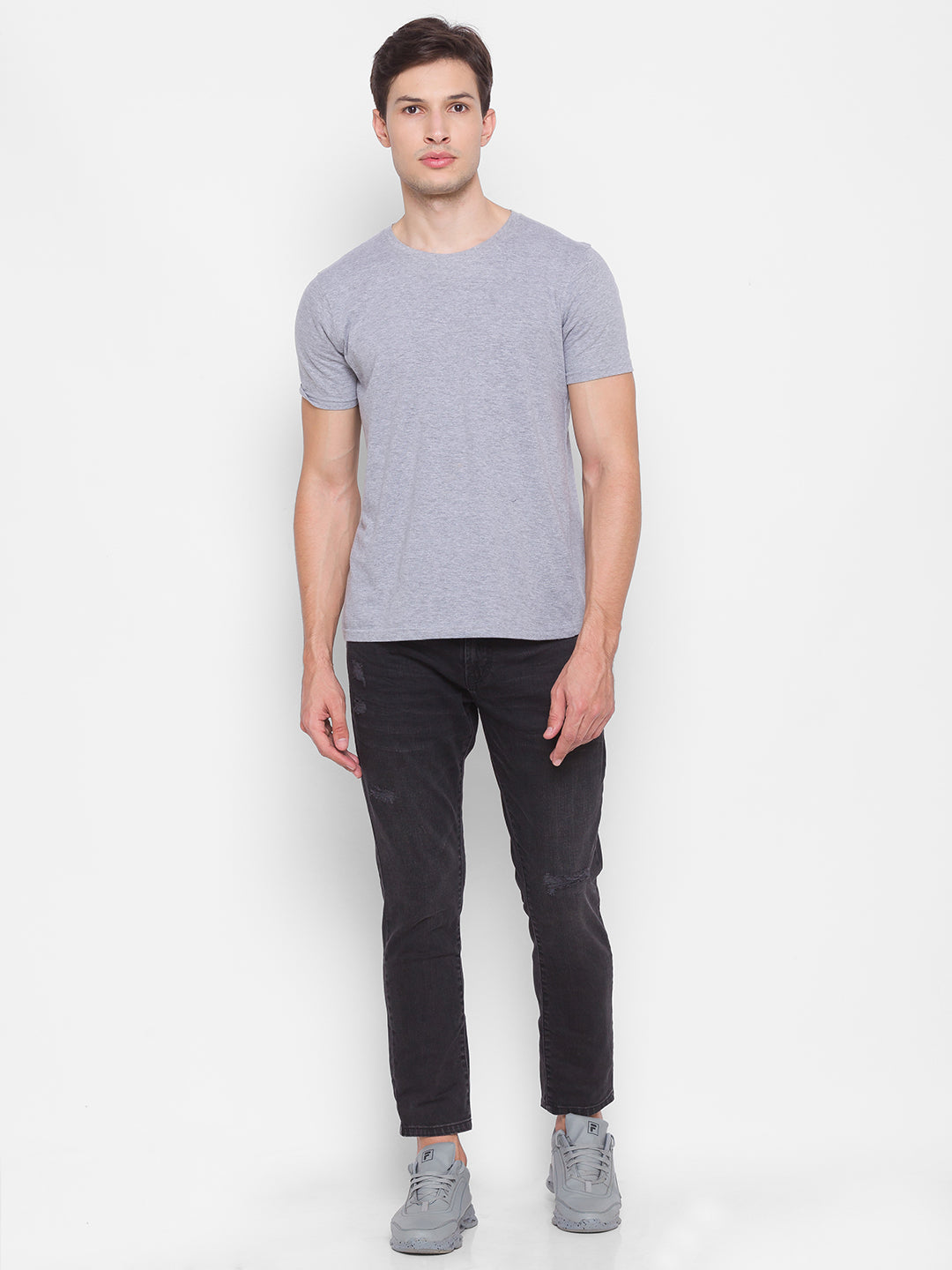 Spykar Men Carbon Black Cotton Slim Fit Tapered Length Jeans (Kano)