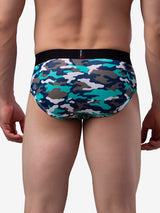 Men Premium Cotton Blend Camo 2 Brief - (Pack Of 2)- Underjeans By Spykar