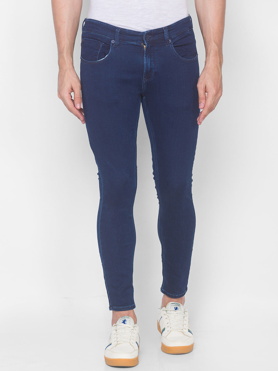 Spykar Men Blue Cotton Slim Fit Tapered Length Jeans (Kano)